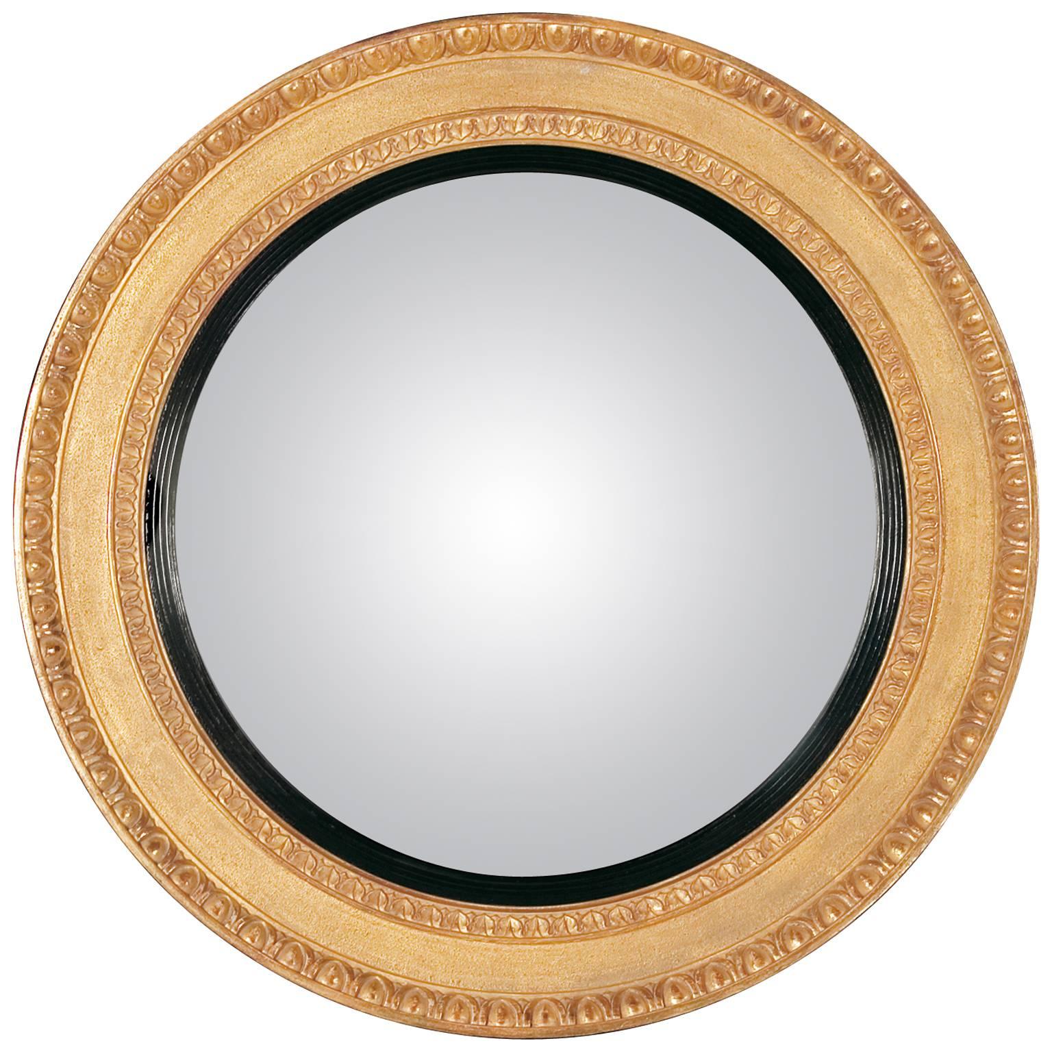 Egg and Dart Convex Mirror in the Regency manner For Sale