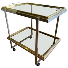 Retro Brass and Chrome Drinks Trolly or Bar Cart