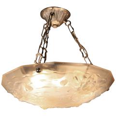 French Opalescent Art Deco Glass Ceiling Light