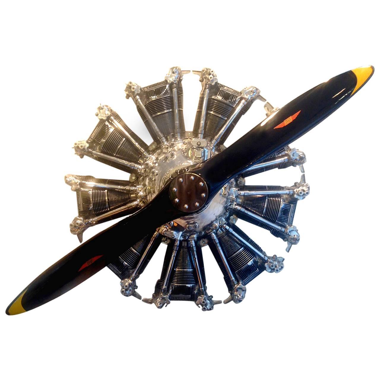 Pratt & Whitney Aircraft Engine Wall Decoration with Propeller