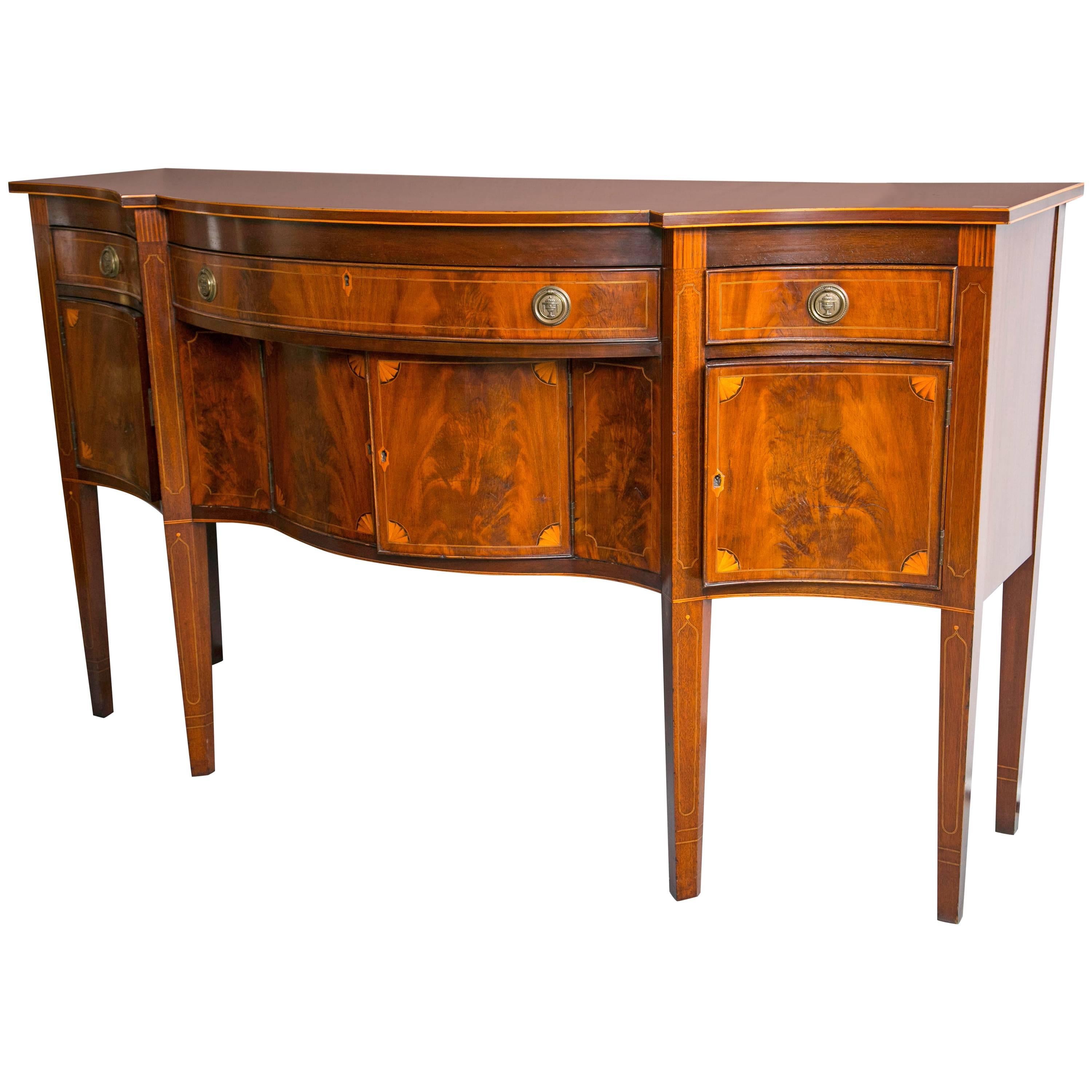 Solid Flame Mahogany Sideboard Buffet Handcrafted by Charak of Buffalo 