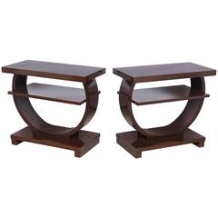 Pair of American Art Deco Style Side Tables, Attributed to Brown Saltman, 1930s
