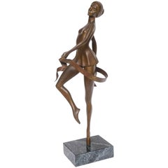Bronze Sculpture of Ballet Dancer, Titled "Poised", American, Bunny Adelman, 86'