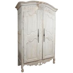 18th Century Painted Louis XV Provençale Armoire