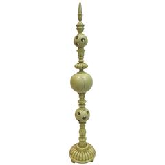 20th Century Continental Faux Ivory Carved Wooden Finial