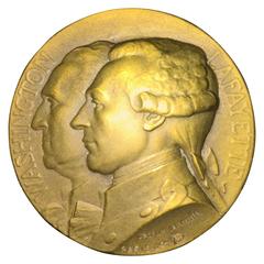 1927 Washington Lafayette Bronze Medallion in Original Box