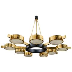 Large Round Nine-Light Chandelier