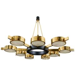 Large Round Nine-Light Chandelier