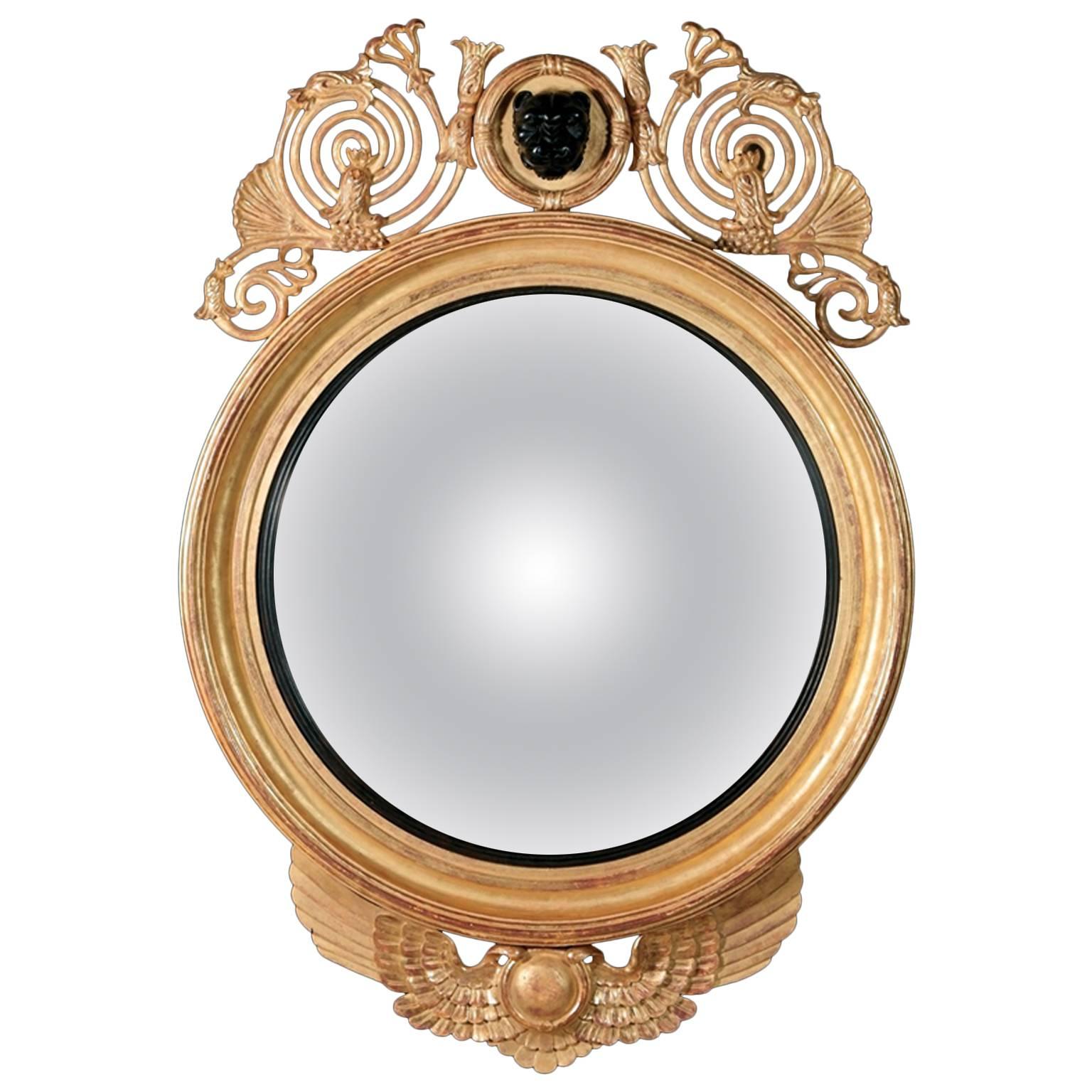 Leopard Convex Mirror in the Regency manner For Sale