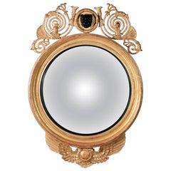 Vintage Leopard Convex Mirror in the Regency manner