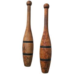 Used Pair of Early 20th Century Bowling Pins