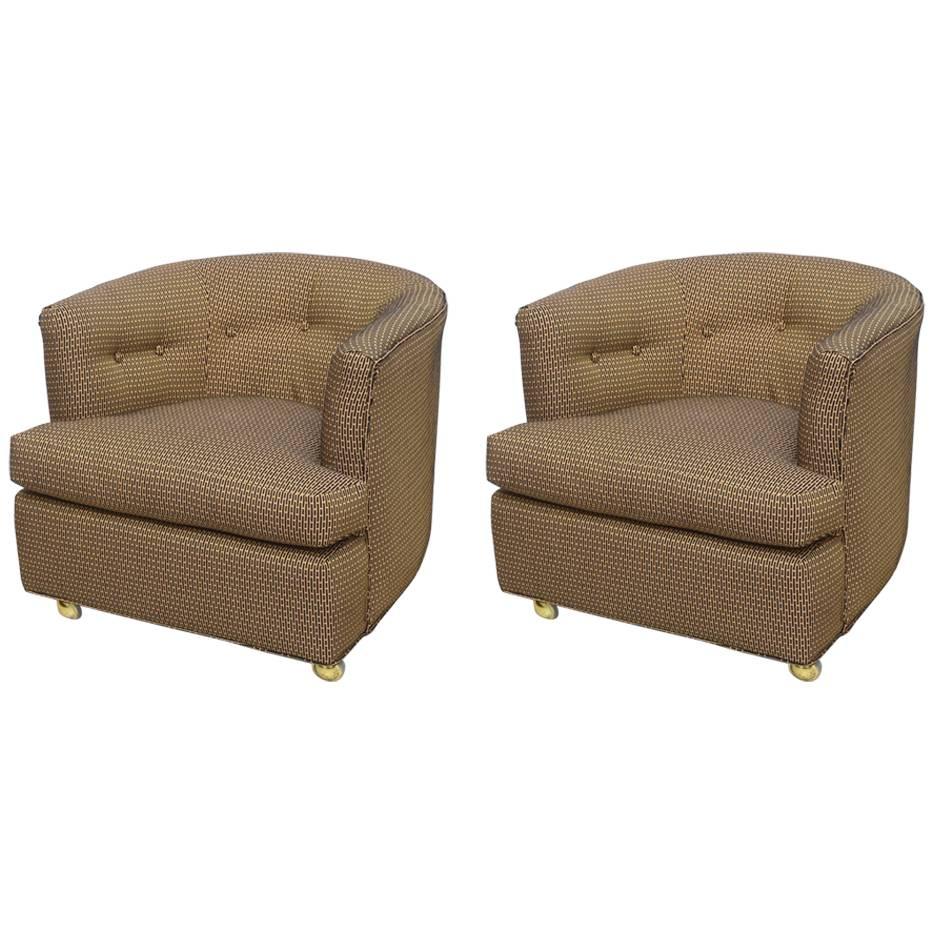 Gorgeous Pair of Mid Century Modern Swivel or Roller Chairs, 1970s, USA