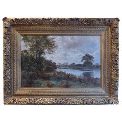 Used Oil on Canvas, circa 1896 called l'Etang by Albert Gabriel Rigolot