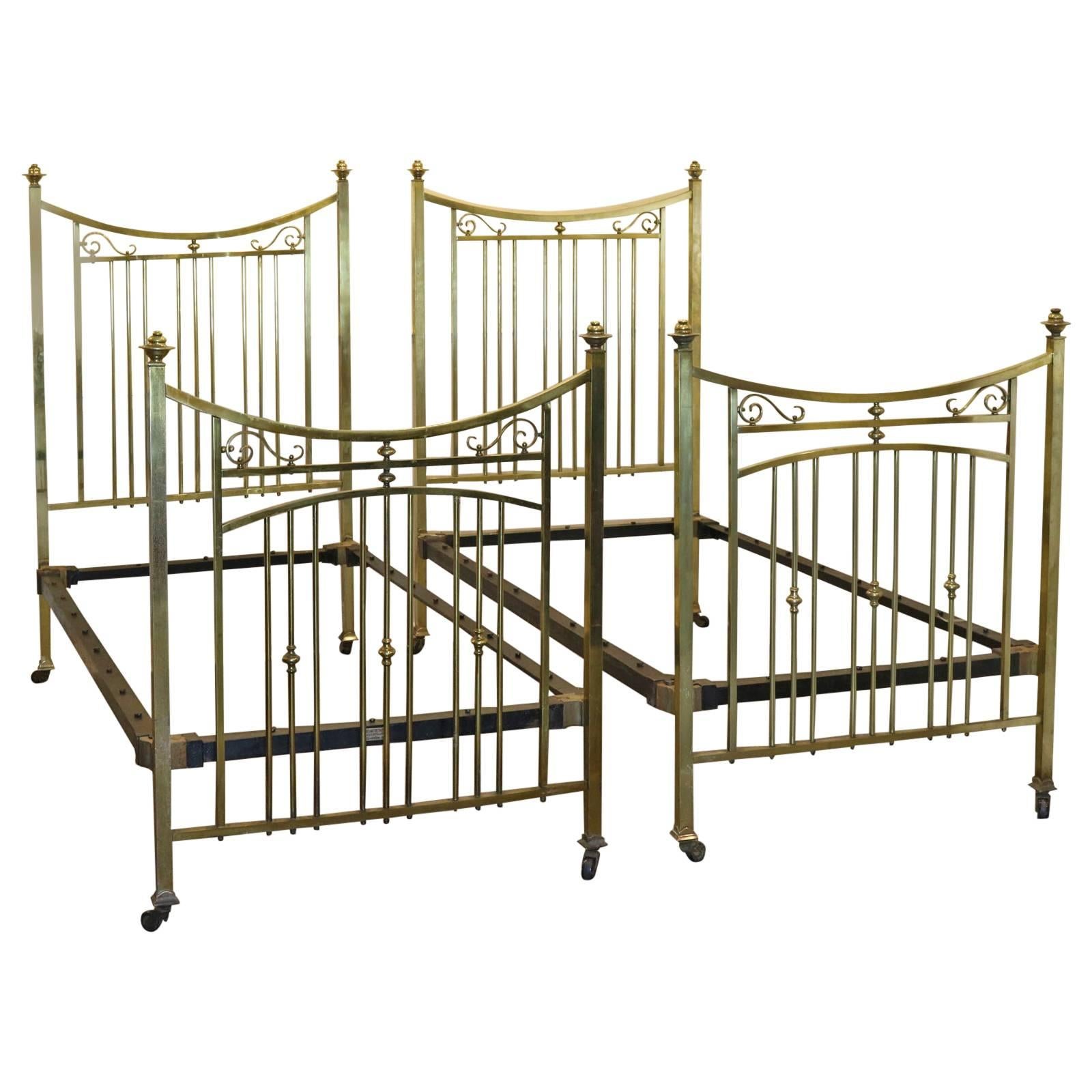 Pair of all Brass Beds from Heals - MPS14