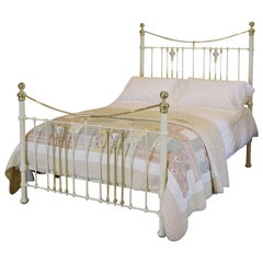 Antique Brass and Iron Bed with China Porcelain - MK67