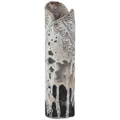 Franco Agnese Cylindric Ceramic Vase, France, 1960s 3