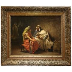 Antique Painting by Frederick Arthur Bridgman, American Orientalist