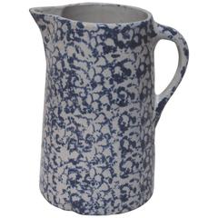 19th Century Spongeware Water Pitcher 3