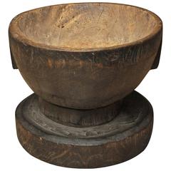 Late 19th or Early 20th Century Large Japanese Usu 'Wood Mortar'