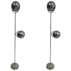 Pair of Large Italian Minimallist Floor Lamps by Reggiani 10