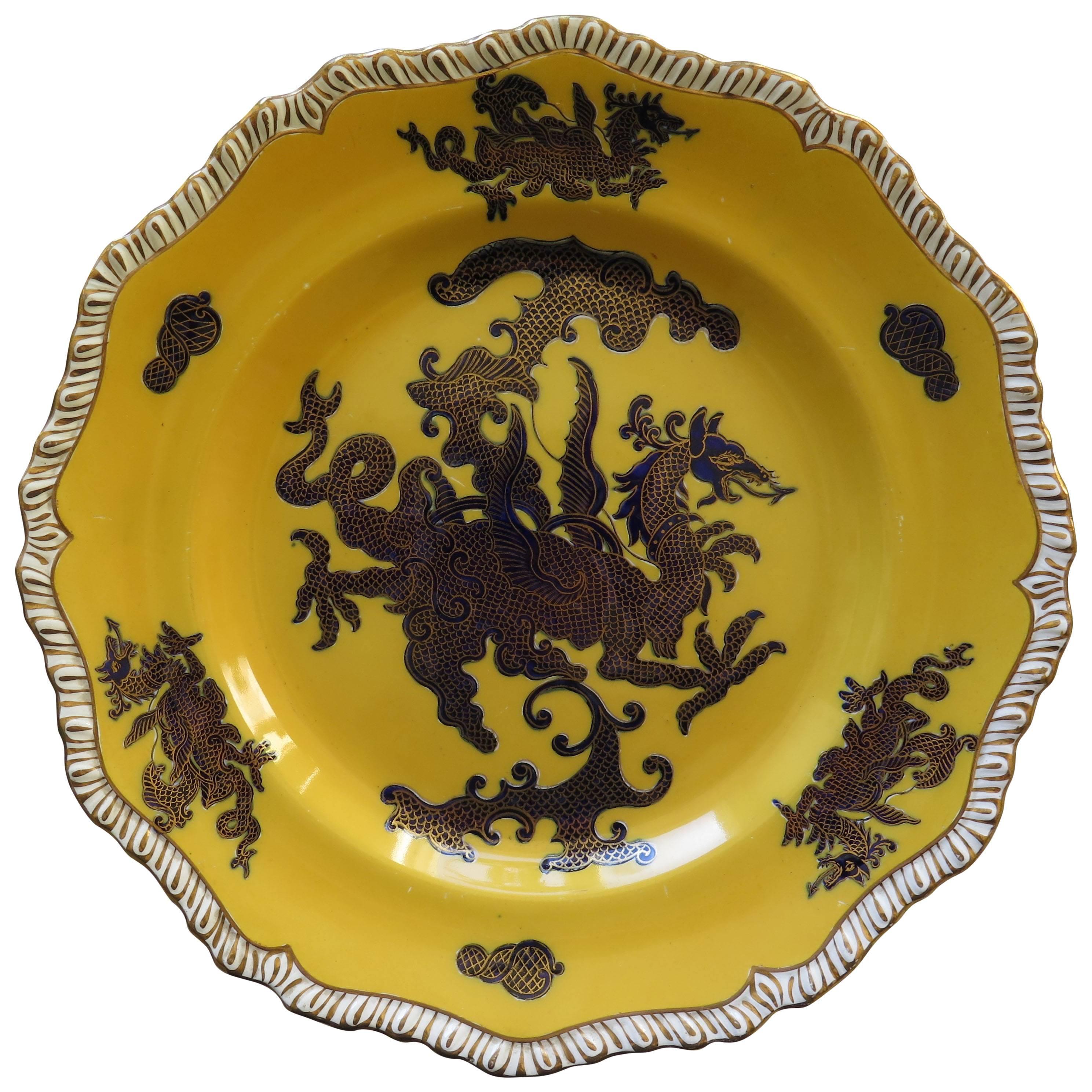 Rare, Mason's Ironstone Cabinet Plate, "Chinese Dragon" Pattern, circa 1880