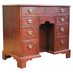 18th Century English Kneehole Oak Desk