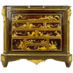 Gilt Bronze-Mounted Lacquered Commode, circa 19th Century, France