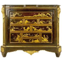 Gilt Bronze-Mounted Lacquered Commode, circa 19th Century, France 8