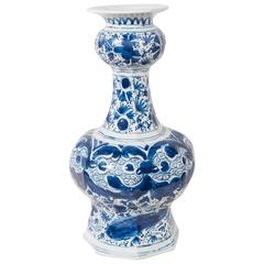 Small 18th Century Blue and White Dutch Delft Vase