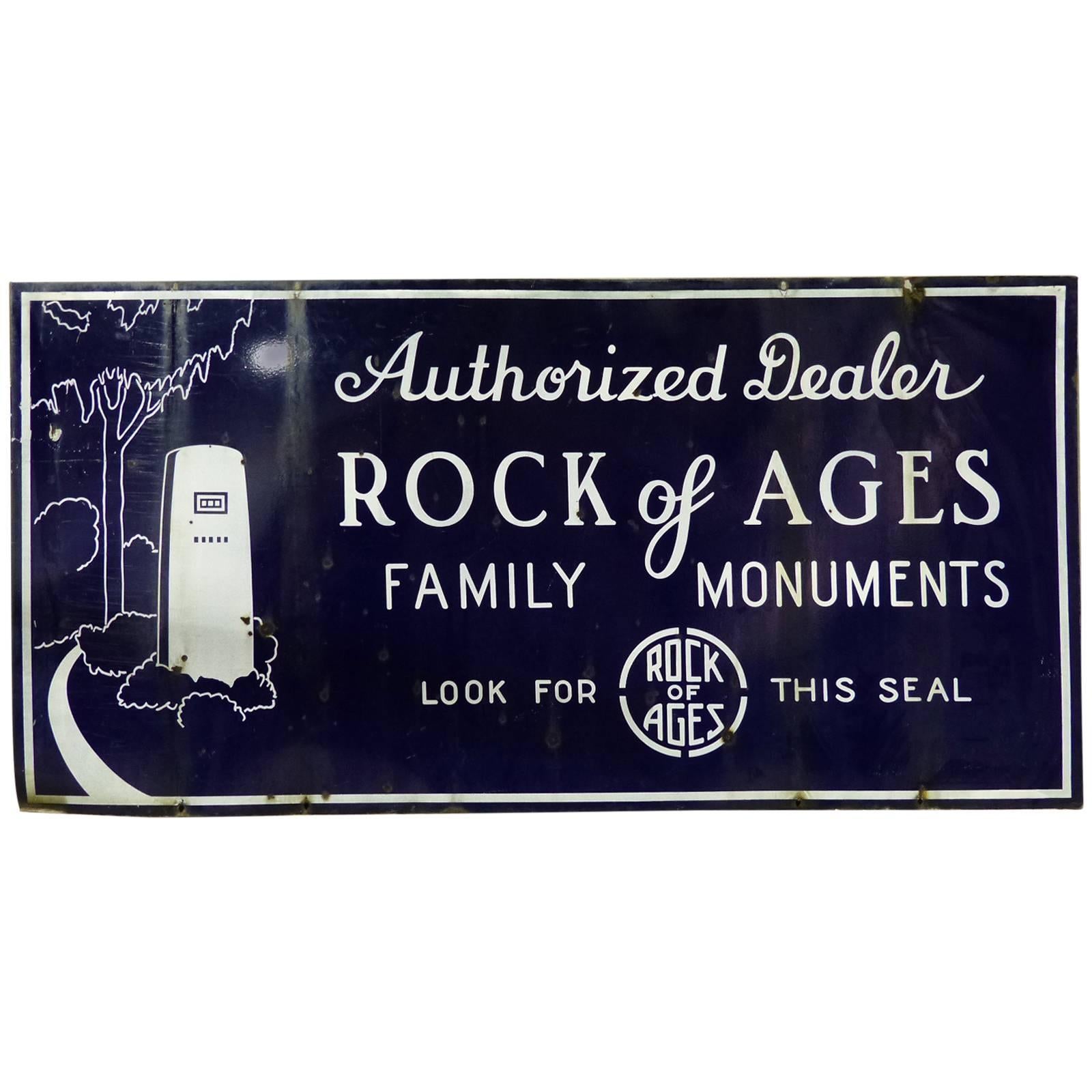 1940 Monumental Two-Sided Porcelain Advertising Sign