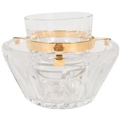 Exquisite Hand-Cut Crystal Caviar Dish and Cooling Bowl by Baccarat