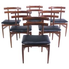 Set of Six Rare Danish Modern Chairs Designed by Poul Hundevad