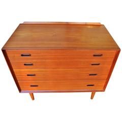 Arne Vodder Four-Drawer Chest or Dresser with Back Lip