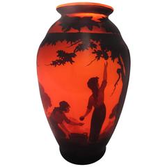 Important Art Nouveau vase by Muller Freres Luneville
