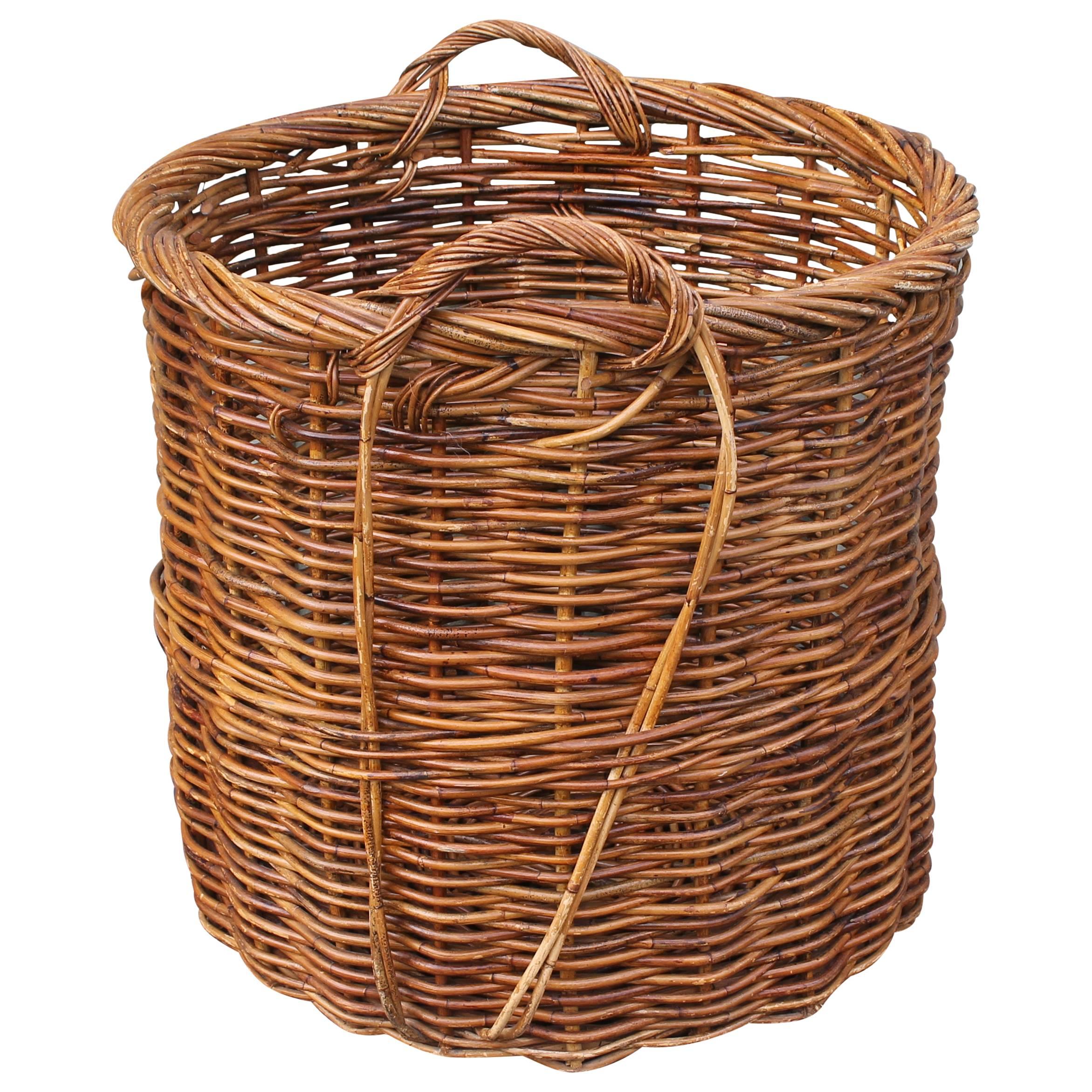 Monumental 19th Century Double Handled Field Basket