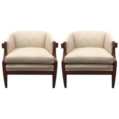 Pair of Curved Armchairs by Baker 8