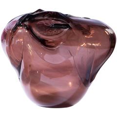 James Wayne "American" Blown-Glass and Molded Smoky Purple Vase
