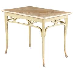 Art Nouveau Bentwood Painted Table with Onyx Top by Thonet, 1900s 2