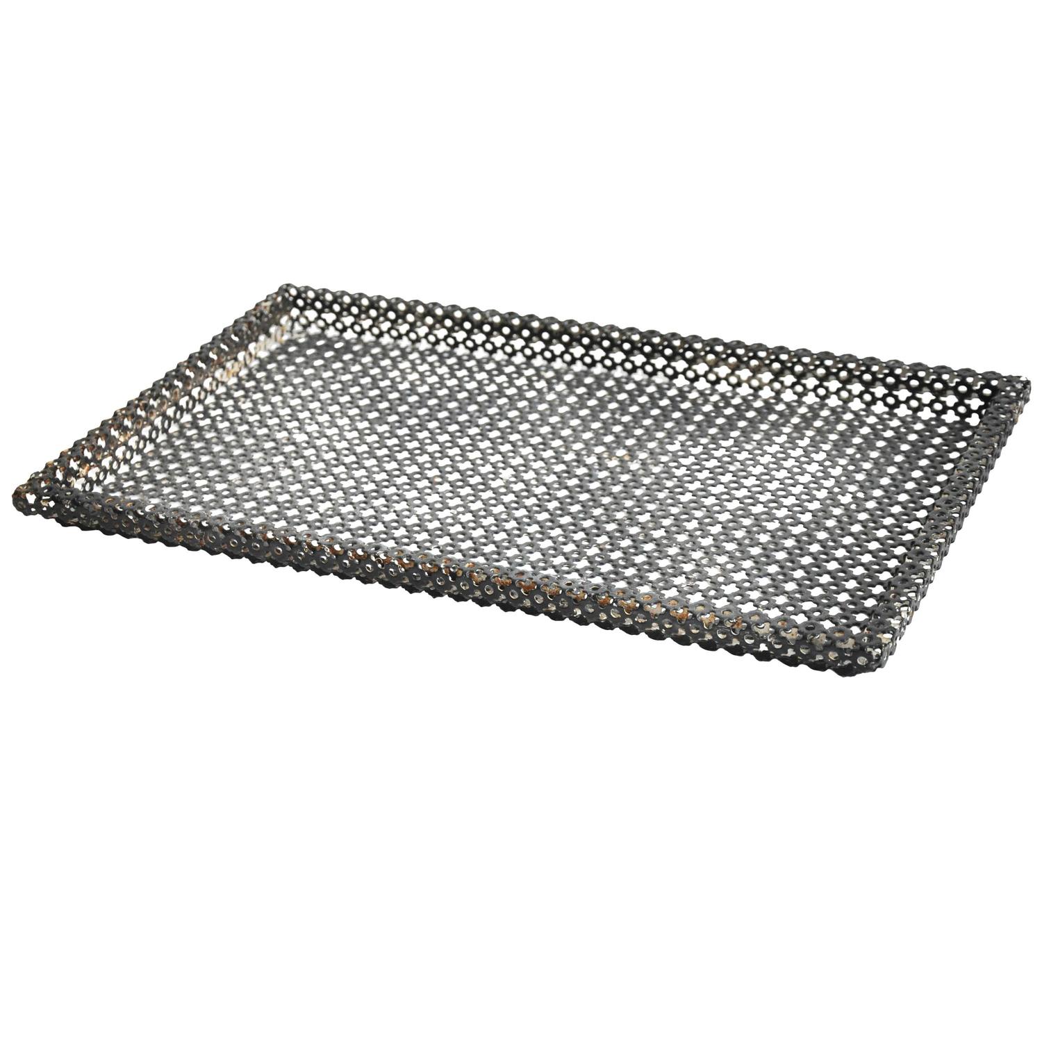 All Listings Carry, store, display and organize items in this Black Metal Tray! This long tray features an iron and mesh in black and a subtle rusty tone. Sleek and classic, this tray is perfect as a catch-all in the entryway for keys, phones and more!