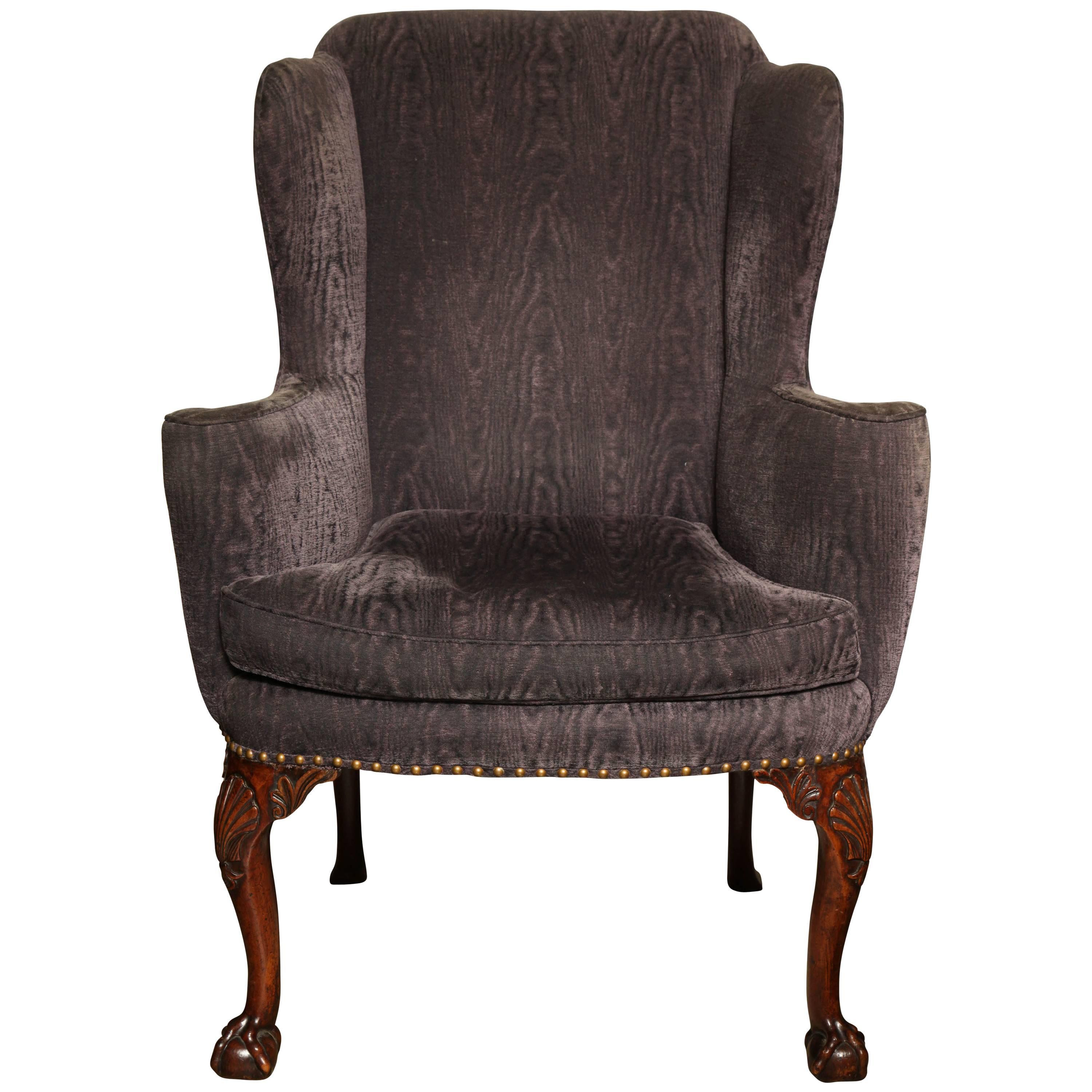 George III Walnut Wing Chair