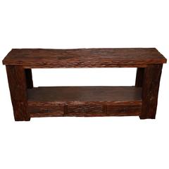 Large Recycled Teak Console Table 2