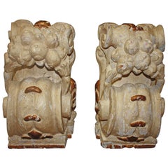 Antique Pair of 18th Century Carved Wall Consoles