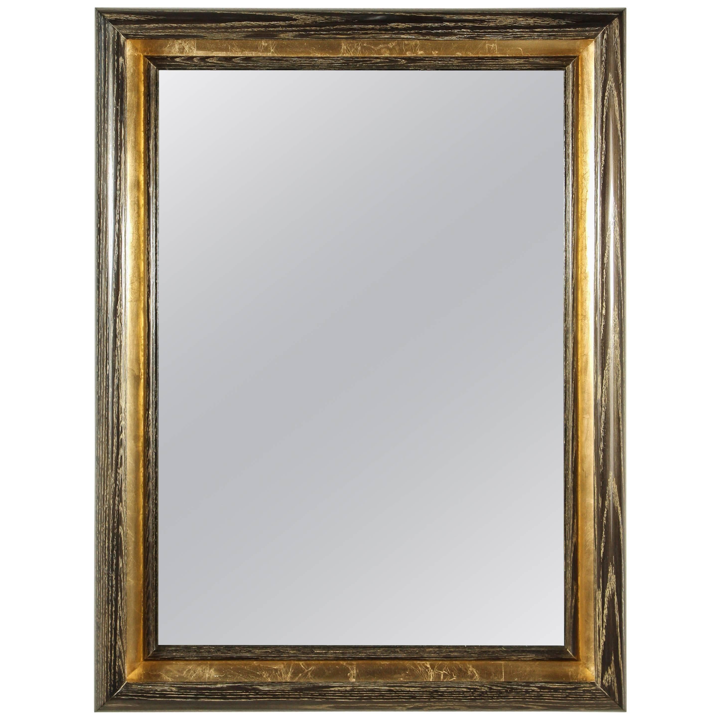 Paul Marra Design Cove Mirror in Gold Ceruse For Sale
