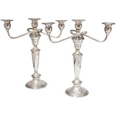 Pair of Art Deco Sterling Silver Candelabra