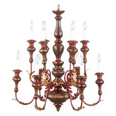1920s Italian Painted Wood and Metal Chandelier 11