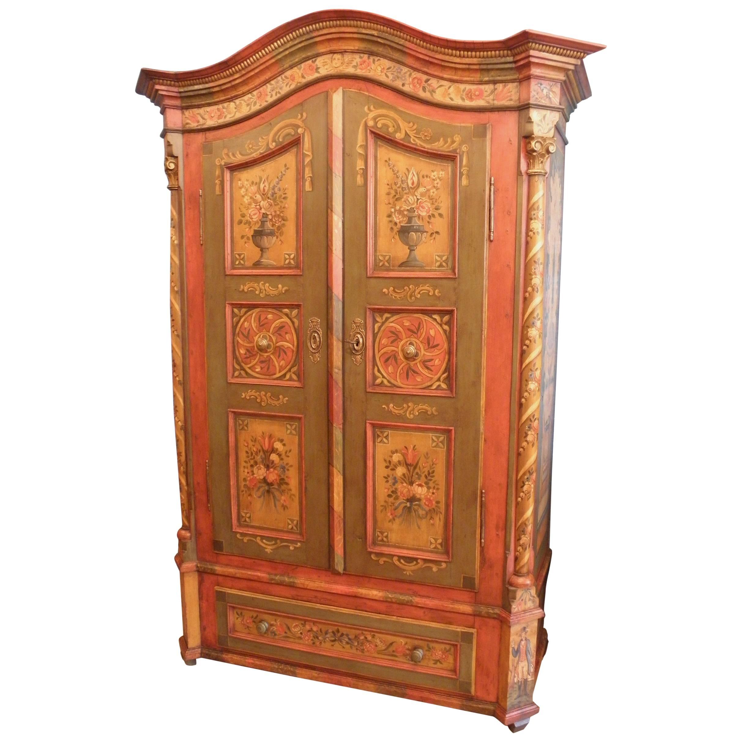 Beginning of 19th Century Painted Armoire For Sale