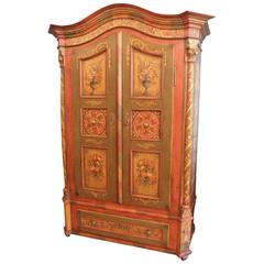 Antique Beginning of 19th Century Painted Armoire