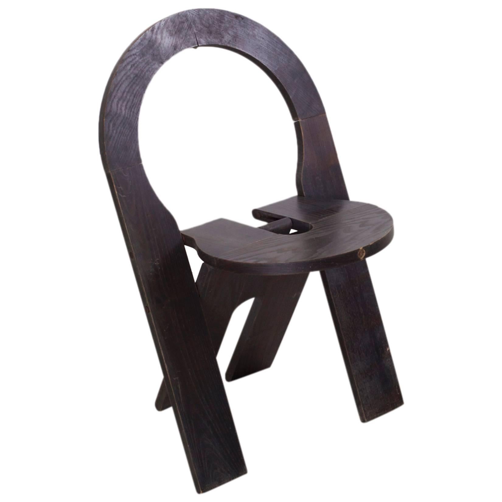 Rare Black Roger Tallon Four-Folding Chair