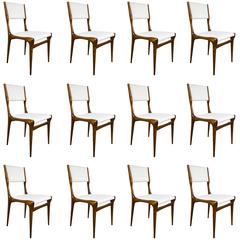 Set of 12 Carlo di Carli Walnut Chairs