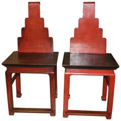Pair of 1940s Asian Chairs